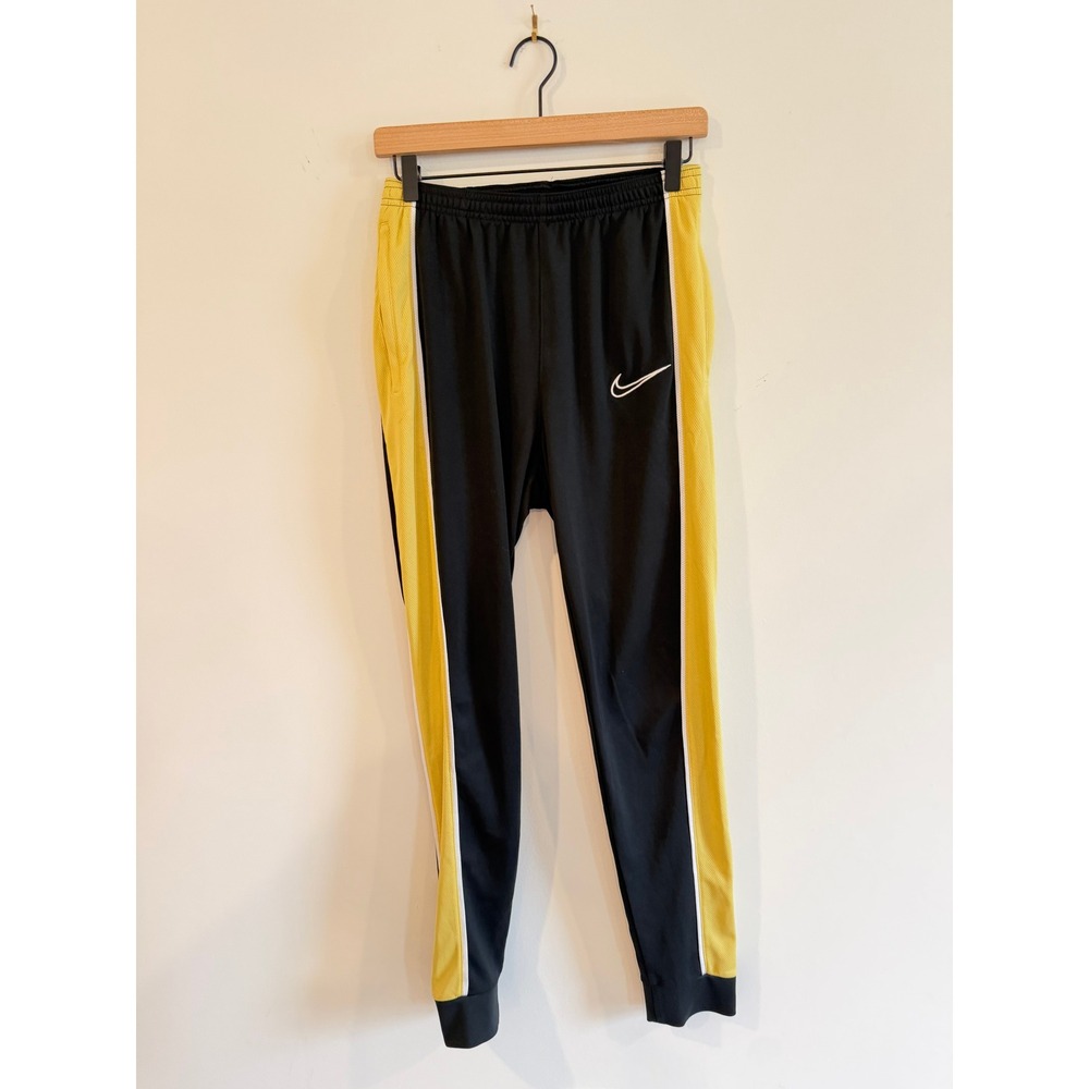 NIKE Joga Bonito FC Soccer Jogger Sweatpants Academy Pants Black Yellow Small